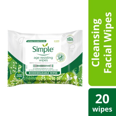 SIMPLE - Age Resisting Cleansing Wipes 20s